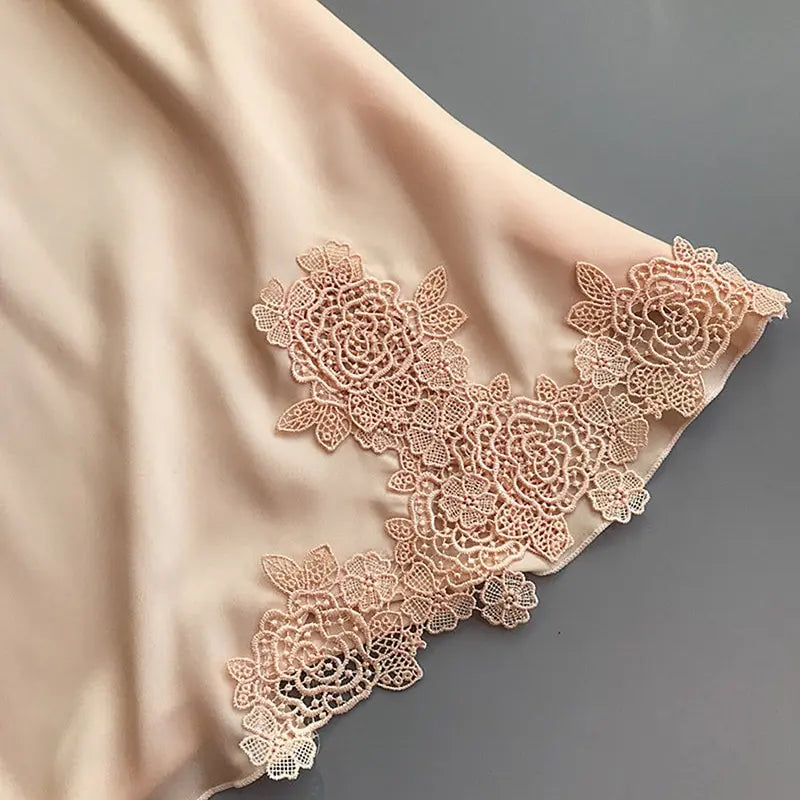 Silk Satin Nightdress for Women – Sexy Lace Sleepwear