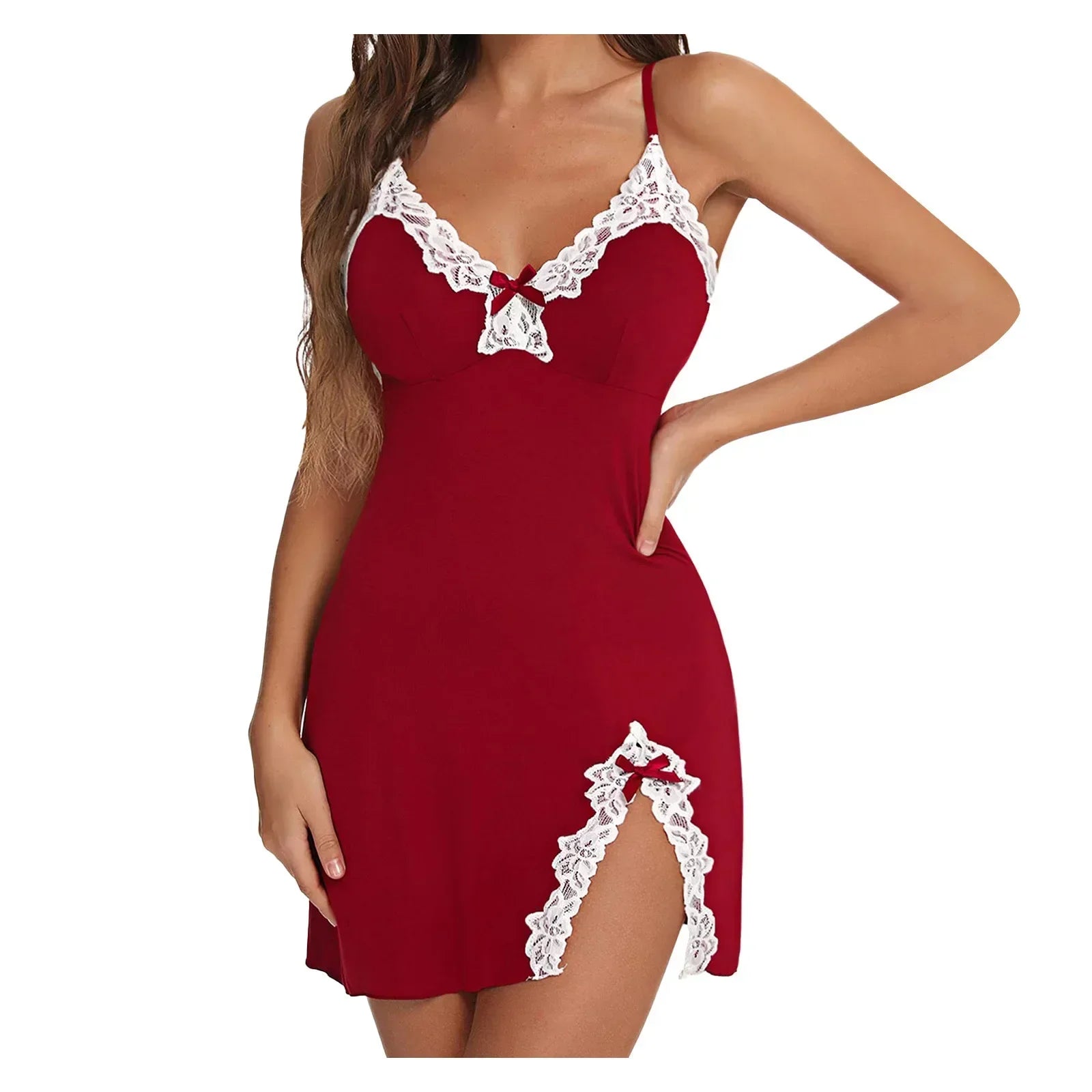 Luxury Satin Slip Dress – Lace Nightwear